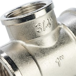 Тройник переходной ВВ никелированный Stout 1" x 3/4" x 1" - фото 47701