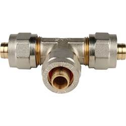 Тройник обжимной для мeталлопластиковых труб Stout 16 - фото 49155