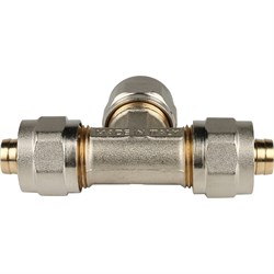 Тройник обжимной для мeталлопластиковых труб Stout 16 - фото 49156