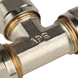 Тройник обжимной для мeталлопластиковых труб Stout 26 - фото 49186