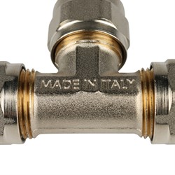 Тройник обжимной для мeталлопластиковых труб Stout 26 - фото 49187