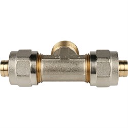 Тройник НР обжимной для мeталлопластиковых труб Stout 20 x 1/2" - фото 49221