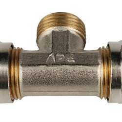 Тройник НР обжимной для мeталлопластиковых труб Stout 20 x 1/2" - фото 49226