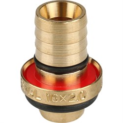 Тройник НР обжимной для мeталлопластиковых труб Stout 20 x 1/2" - фото 49231