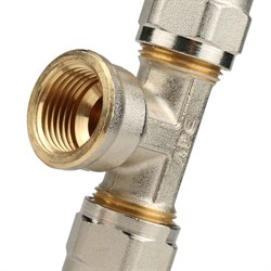 Тройник ВР обжимной для мeталлопластиковых труб Stout 20 x 1/2" - фото 49285 Тройник ВР обжимной для мeталлопластиковых труб Stout 20 x 1/2" - фото 49285