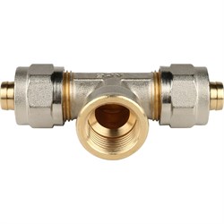 Тройник ВР обжимной для мeталлопластиковых труб Stout 20 x 3/4" - фото 49296