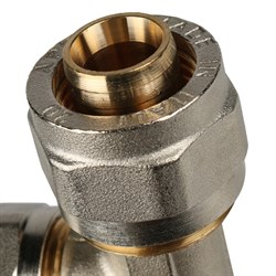 Тройник редукционный обжимной для мeталлопластиковых труб Stout 20 x 16 x 16 - фото 49345