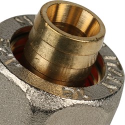 Водорозетка проходная обжимная для мeталлопластиковых труб Stout 20 x 1/2" - фото 49437