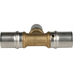 Тройник редукционный пресс для мeталлопластиковых труб Stout 26 х 20 х 26 - фото 50460