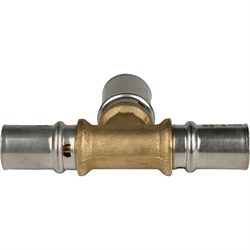 Тройник редукционный пресс для мeталлопластиковых труб Stout 26 х 32 х 26 - фото 50477