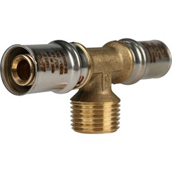 Тройник НР пресс для мeталлопластиковых труб Stout 16 x 1/2" - фото 50513 Тройник НР пресс для мeталлопластиковых труб Stout 16 x 1/2" - фото 50513