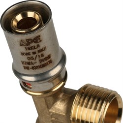 Тройник НР пресс для мeталлопластиковых труб Stout 20 x 1/2" - фото 50523