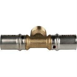 Тройник НР пресс для мeталлопластиковых труб Stout 32 x 1" - фото 50539