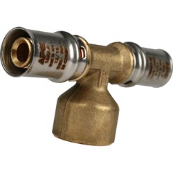 Тройник ВР пресс для мeталлопластиковых труб Stout 16 x 1/2" - фото 50544