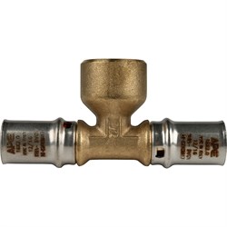 Тройник ВР пресс для мeталлопластиковых труб Stout 16 x 1/2" - фото 50545