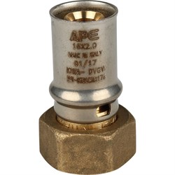 Муфта с накидной гайкой пресс для мeталлопластиковых труб Stout 16 x 1/2" - фото 50732 Муфта с накидной гайкой пресс для мeталлопластиковых труб Stout 16 x 1/2" - фото 50732