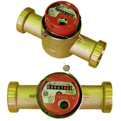 Счётчик г/в и х/в крыльчатый резьбовой одноструйный Водоприбор СКБ 1 1/4" (Ду 32) Ру16 90°С L=170мм - фото 55050