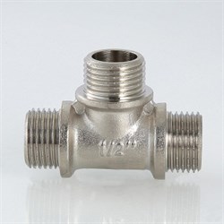 Тройник латунный никелированный НН Valtec 1/2" - фото 56113