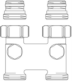 Мультифлекс Oventrop прямой перекрестный c функцией отключения 1/2"НГ x 3/4"НР (1016363) - фото 56962