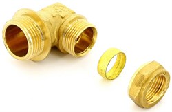 Угольник компрессионный для медных труб Tiemme НР 15 х 1/2" - фото 58598