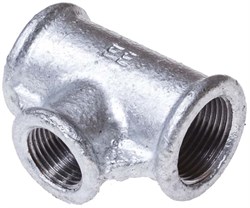 Тройник ЕЕ переходной ВР 1/2" х 3/4" х 1/2", оцинкованный - фото 58887