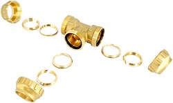 Тройник компрессионный для ПНД труб латунный Tiemme 32 - фото 60980 Тройник компрессионный для ПНД труб латунный Tiemme 32 - фото 60980