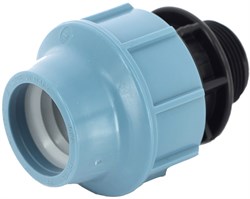 Муфта компрессионная для ПНД труб пластиковая Unidelta НР 63" х 1 1/2" - фото 61263