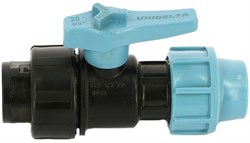 Кран компрессионный для ПНД труб пластиковый Unidelta ВР 20x1/2" - фото 61985