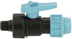 Кран компрессионный для ПНД труб пластиковый Unidelta НР 25x3/4" - фото 61991