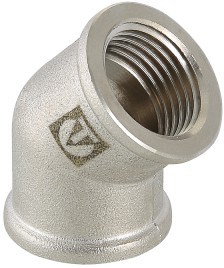 Угол латунный никелированный 45° ВВ Valtec 1/2" - фото 65057