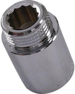 Удлинитель НВ хромированный Tiemme 1/2" х 15 мм - фото 66380