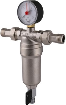 Фильтр промывной Tiemme 1", латунная колба, манометр, сгоны - фото 67530