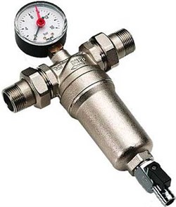 Фильтр промывной Tiemme 1", латунная колба, манометр, сгоны - фото 67558