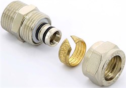 Муфта НР обжимная для мeталлопластиковых труб Uni-Fitt 16 x 3/4" - фото 68931
