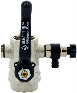 Кран шаровый Bugatti Oregon (330), ВР-ВР (ручка) 2", с заглушкой 1/4", дренажным вентилем - фото 69385 Кран шаровый Bugatti Oregon (330), ВР-ВР (ручка) 2", с заглушкой 1/4", дренажным вентилем - фото 69385