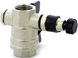 Кран шаровый Bugatti Oregon (332), ВР-ВР (бабочка) 1", с заглушкой 1/4", дренажным вентилем - фото 69404