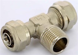 Тройник НР обжимной для мeталлопластиковых труб Uni-Fitt 26 x 3/4" - фото 70276