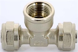 Тройник ВР обжимной для мeталлопластиковых труб Uni-Fitt 16 x 1/2" - фото 70296