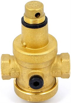 Редуктор давления Uni-fitt 1/2", под аксиальный манометр, латунный - фото 70486