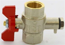 Кран шаровый Tiemme ВВ с отверстием для термометра (бабочка) 1/2" - фото 70722