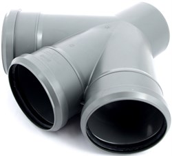Крестовина одноплоскостная канализационная Sinikon Standart 110x110x110x45° - фото 71796