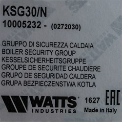Группа безопасности котла Watts KSG 30N компактная, латунь, до 50 кВт - фото 72470