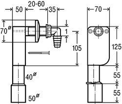 Сифон Viega для стиральной/ посудомоечной машины, скрытого монтажа - фото 73388