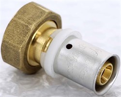 Муфта с накидной гайкой (евроконус) пресс для мeталлопластиковых труб Uni-Fitt 20 x 3/4" - фото 74794 Муфта с накидной гайкой (евроконус) пресс для мeталлопластиковых труб Uni-Fitt 20 x 3/4" - фото 74794