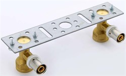 Водорозетка двойная на планкеВР пресс для мeталлопластиковых труб Uni-Fitt 16 x 1/2" - фото 75063