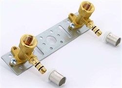 Водорозетка двойная на планкеВР пресс для мeталлопластиковых труб Uni-Fitt 20 x 1/2" - фото 75067 Водорозетка двойная на планкеВР пресс для мeталлопластиковых труб Uni-Fitt 20 x 1/2" - фото 75067