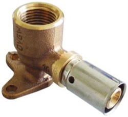 Отвод 90° с креплением пресс уменьшенный размер Oventrop Cofit P 20 х 2.5 мм х Rp 3/4" - фото 76399