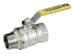 Кран шаровый газовый Giacomini R254DL хром Ду 15 ВР/НР (ручка)