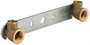 Водорозетка двойная Viega пайка на плоской планке 15 х 1/2"