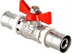Кран шаровый Valtec с пресс-соединением для МП труб, пресс-пресс, (бабочка) 16